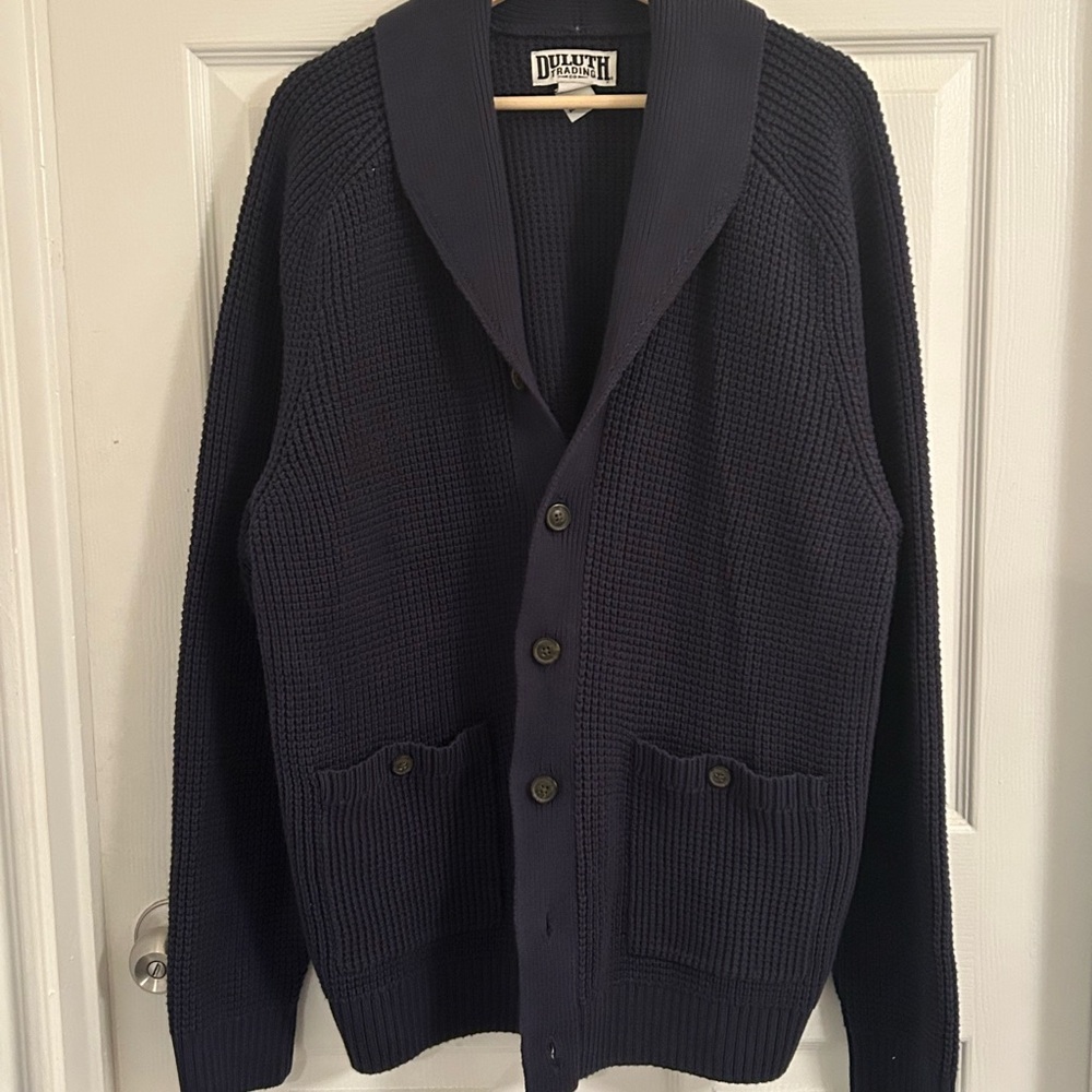 Duluth Trading Co Shawl Collar Knit Cardigan XL